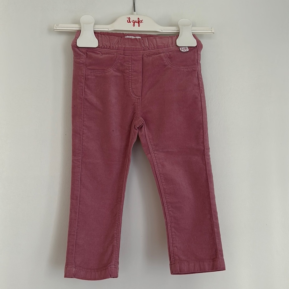 Il Gufo fuchsia pink velvet pants size 18M
